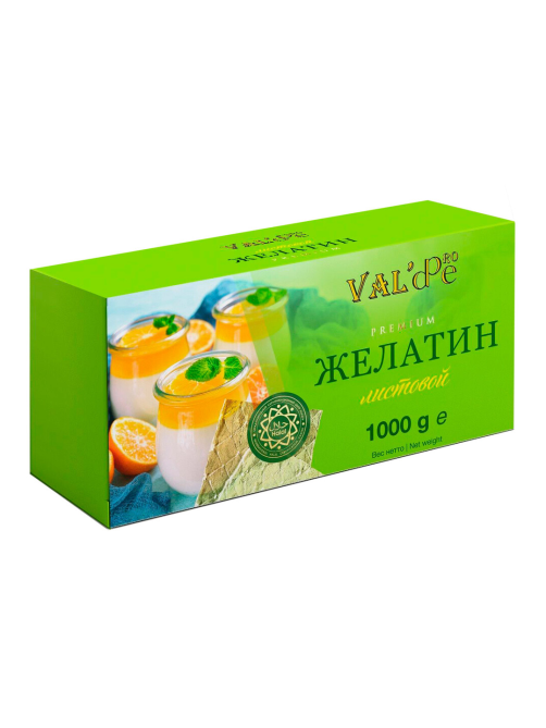 Желатин пищевой Val'de Pro Халяль листовой, 1кг