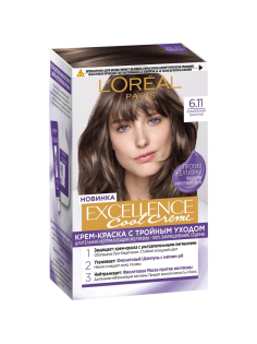 Крем-краска для волос L'Oreal Paris Excellence Color 6.11 Темный русый, 258мл