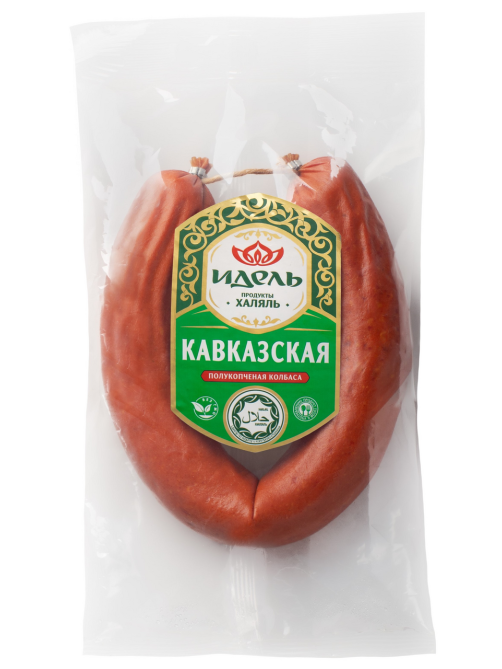 Колбаса Идель Халяль Кавказская полукопченая, 400г