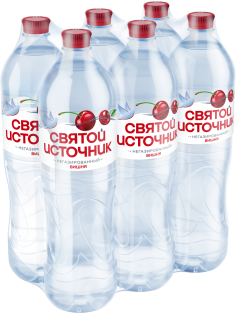 Вода Святой Источник с вишней негазированная, 1.5л x 6 шт