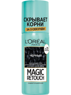 Спрей тонирующий L'Oreal Paris Magic Retouch Черный для мгновенного закрашивания отросших корней, 75мл