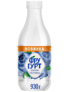 Напиток кисломолочный Фругурт со вкусом черника на йогуртовой закваске 1%, 930г