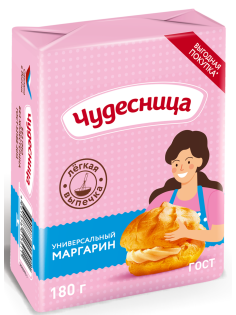 Маргарин Чудесница Универсальный ГОСТ 55%, 180г