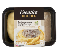 Бефстроганов Creative Kitchen из говядины с картофельным пюре, 280г