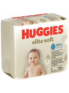 Салфетки влажные детские Huggies Elite Soft, 168шт
