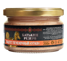 Паштет печеночный Батькин Резерв утка, 200г
