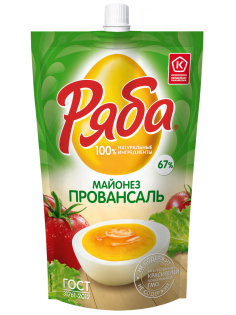 Майонез Ряба Провансаль ГОСТ 67%, 350г