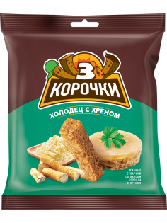 Сухарики 3 корочки холодец с хреном, 40г