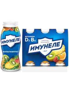 Напиток кисломолочный Имунеле мультифрукт 1.2%, 100г x 6 шт