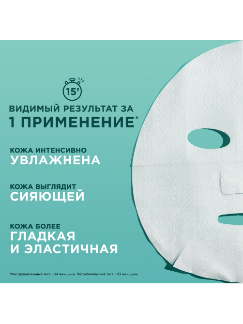 Маска для лица Garnier Skin Naturals Гиалуроновая тканевая, 33г