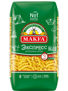 Макароны спирали Makfa Экспресс обработанные паром высший сорт, 400г