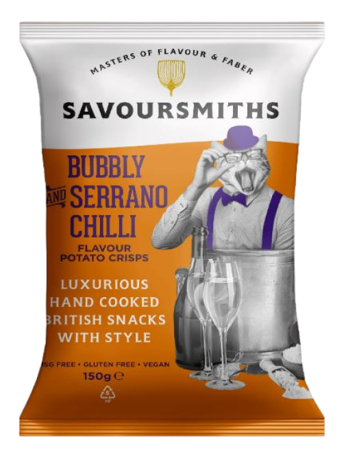 Чипсы Savoursmiths Просекко и перец чили серрано, 150г
