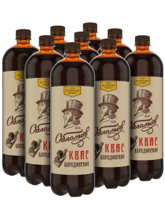 Квас Обломов Бородинский, 1л x 9 шт