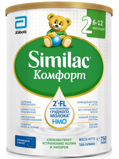 Смесь молочная детская Similac 2 Комфорт с 6 до 12 месяцев, 750г