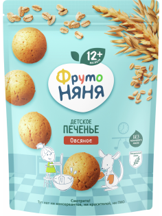 Печенье ФрутоНяня овсяное, 120г