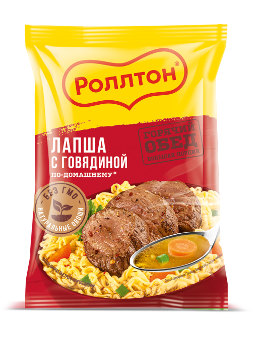 Лапша быстрого приготовления Роллтон Говядина по-домашнему, 85г