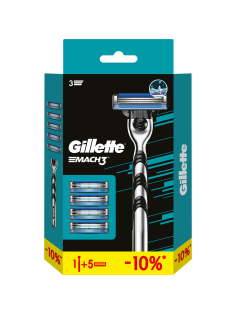 Бритва Gillette Mach3 мужская + 4 сменные кассеты