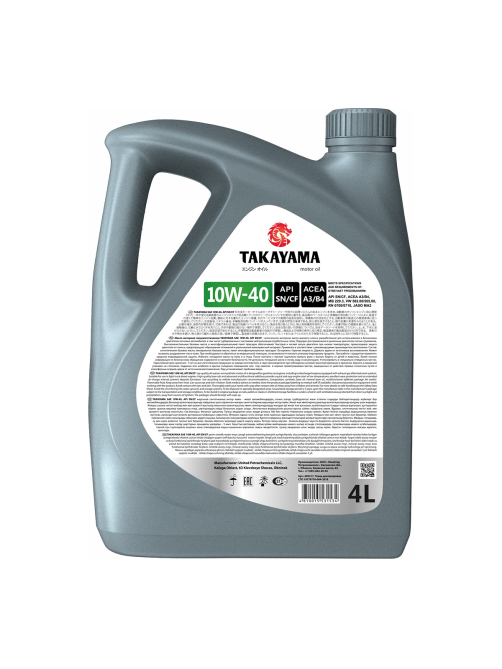 Масло моторное Takayama Sae 10W-40 полусинтетическое, 4л