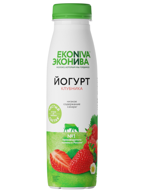 Йогурт питьевой Эконива с клубникой 2.5%, 300г