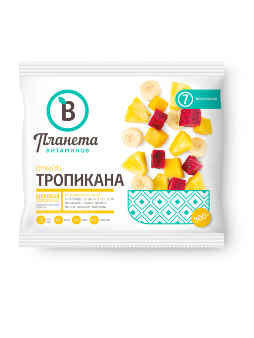 Смесь из фруктов Планета Витаминов Тропикана замороженная, 300г