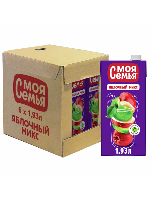 Напиток сокосодержащий Моя семья Яблочный микс, 1.93л