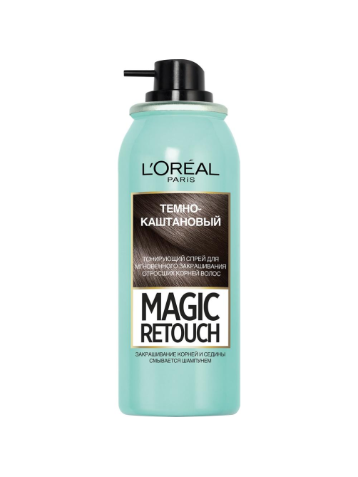 Спрей тонирующий L'Oreal Paris Magic Retouch Темно-каштановый для мгновенного закрашивания отросших корней, 75мл