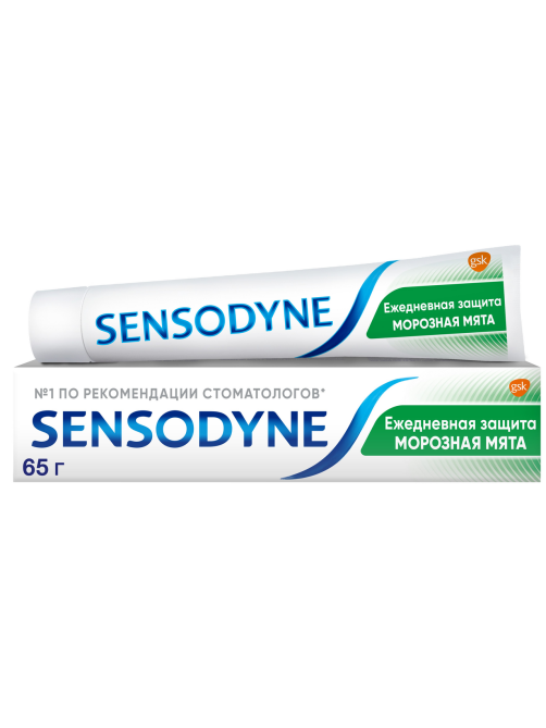 Зубная паста Sensodyne Ежедневная защита для чувствительных зубов морозная мята с фтором, 75мл