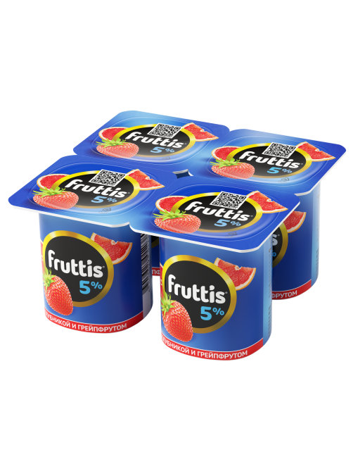 Продукт йогуртный Fruttis клубника и грейпфрут 5%, 115г