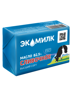 Масло сливочное Экомилк Традиционное ГОСТ 82.5%, 100г