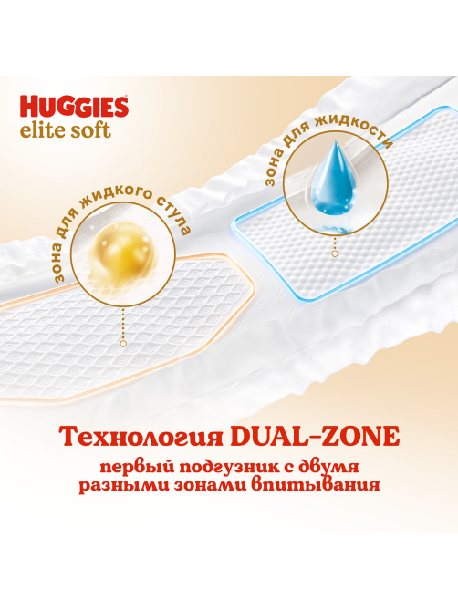 Подгузники Huggies Elite Soft для новорожденных 2 размер 4-6кг, 82шт