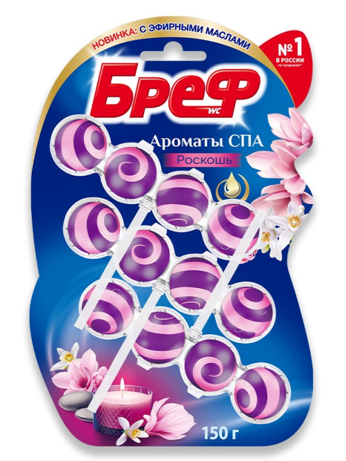 Блок для унитаза Бреф Ароматы Спа Роскошь, 50г x 3шт