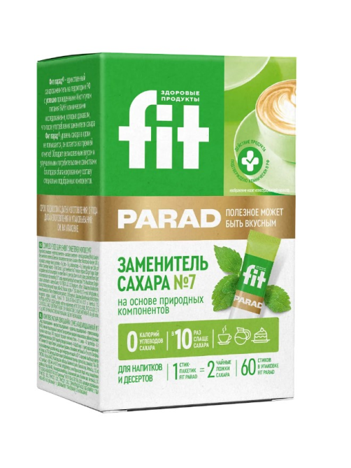 Заменитель сахара Fit Parad №7 стики 60шт, 60г