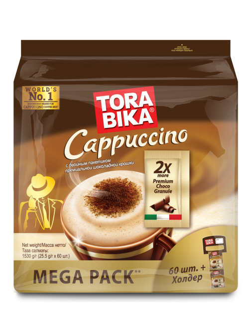 Напиток кофейный Torabika Capuccino растворимый (25.5г x 60шт), 1.53кг