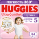 Подгузники-трусики Huggies Ultra Comfort для девочек №5 12-17кг, 84шт