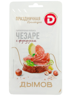 Колбаса Дымов Чезаре с фундуком сырокопченая нарезка, 70г
