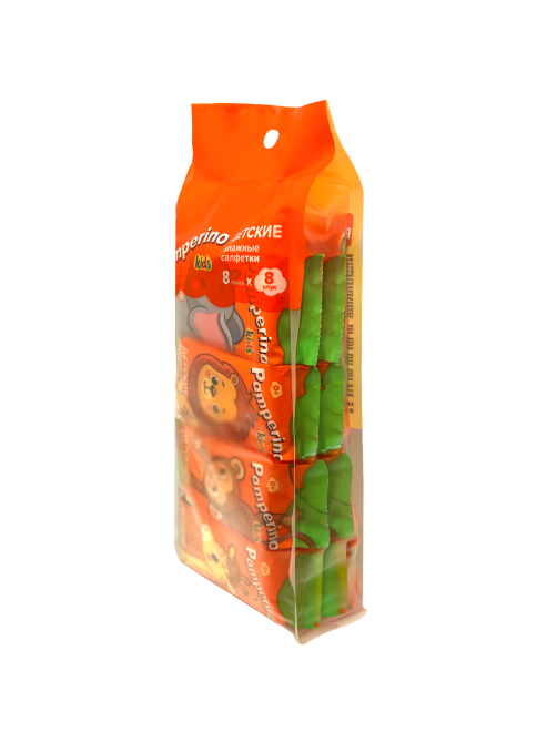 Салфетки влажные детские Pamperino Kids Mix Ромашка-витамин Е, 8шт x 8 уп