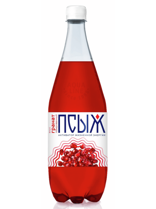 Вода Псыж с соком граната минеральная газированная, 1л x 6 шт
