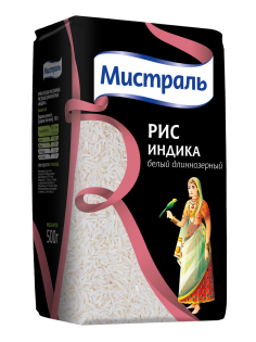 Крупа рис Мистраль Индика длиннозерный, 500г