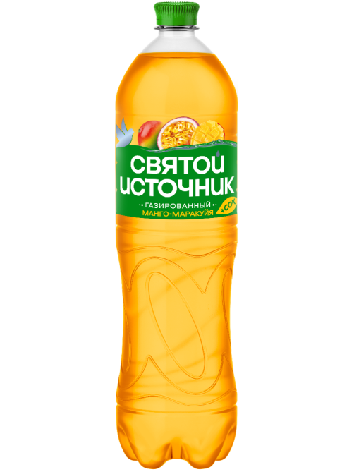 Вода с соком Святой Источник манго-маракуйя газированная, 1.5л
