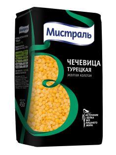 Чечевица Мистраль желтая колотая Турецкая, 450г