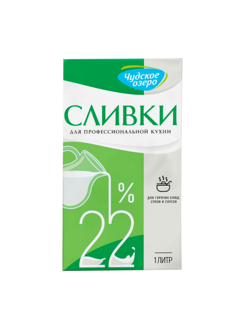 Сливки Чудское озеро ультрапастеризованные 22%, 1л