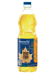Масло подсолнечное Efko Food Professional рафинированное дезодорированное, 1л