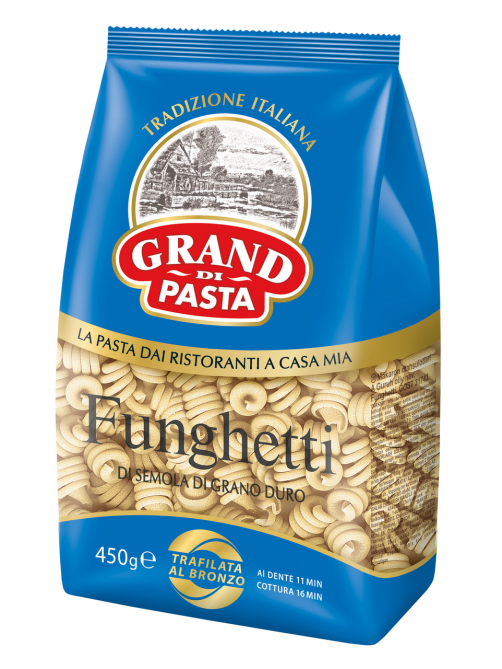 Макароны спирали Grand di Pasta Funghetti высший сорт, 450г