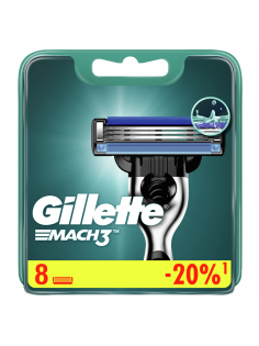 Кассета для бритвенного станка Gillette Mach3, 8шт