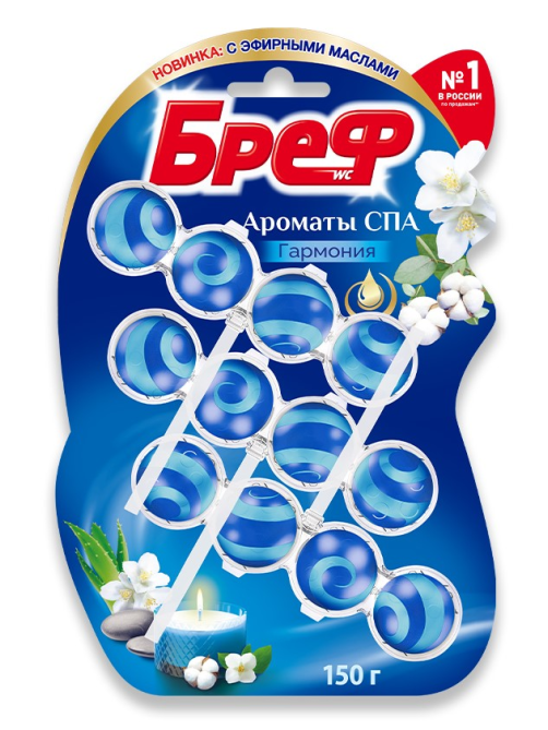 Блок для унитаза Бреф Ароматы Спа Гармония, 50г x 3шт