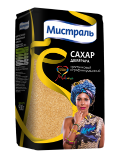 Сахар Мистраль Демерара тростниковый нерафинированный, 900г