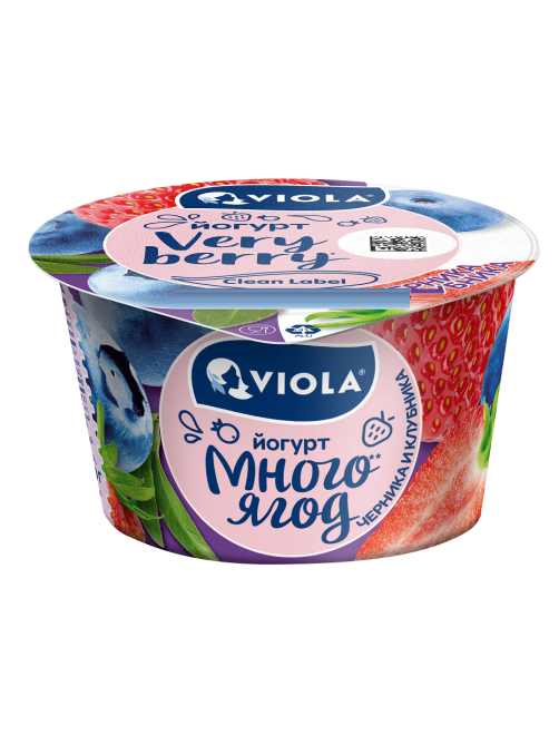 Йогурт Viola Very Berry черника-клубника 2.6%, 180г