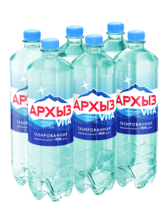 Вода Архыз Vita горная природная газированная, 1.5л x 6 шт