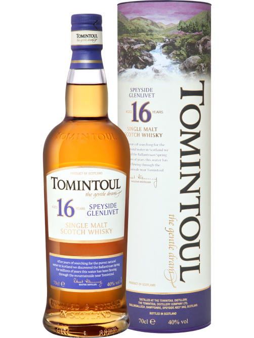 Виски шотландский Tomintoul Speyside Glenlivet 16 лет в подарочной упаковке, 0.7л