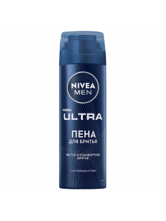 Пена для бритья Nivea Ultra с активным углем, 200мл